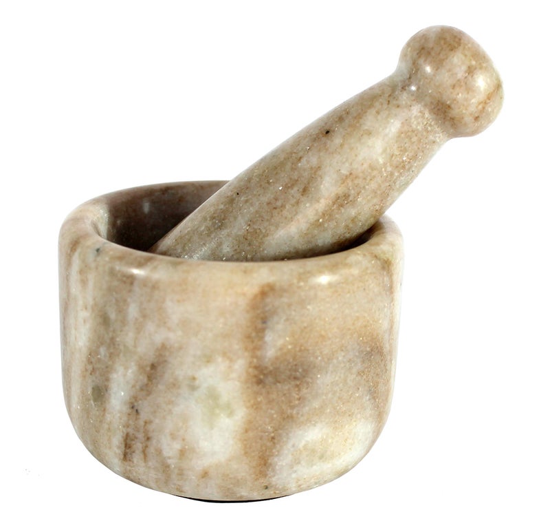 KLEO Marble Stone Mortar and Pestle Set as Spices Okhli Musal Kharad Khallad, Medicine Crusher â€“ 2.5" Diameter Smallâ€¦ - Image 3